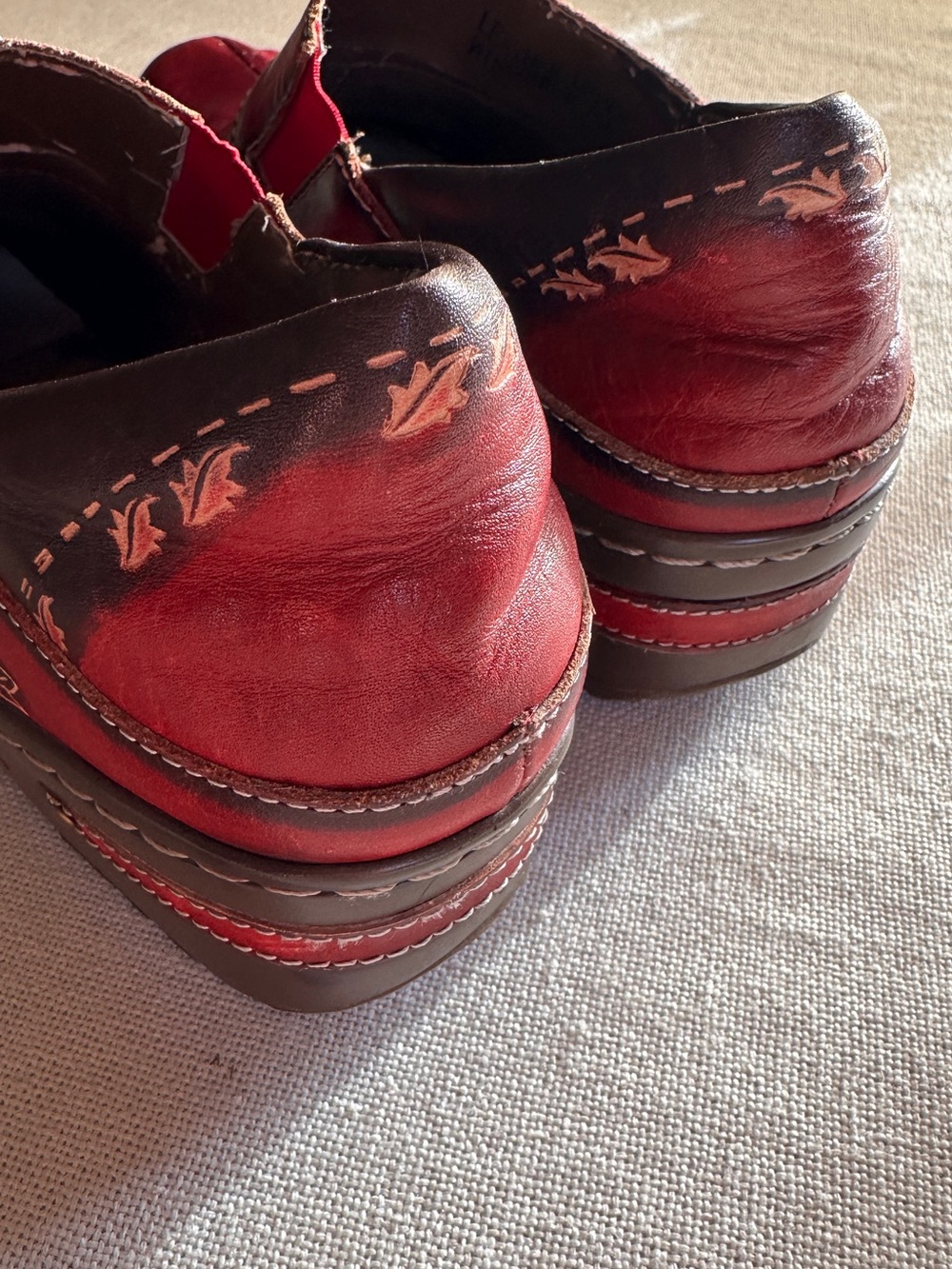 Spring Step Red Leather Slip-On Clogs - Picture 11 of 12